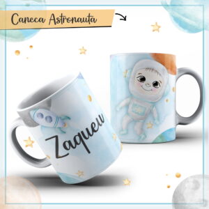 arte astronauta para caneca infantil em png pdf e cdr