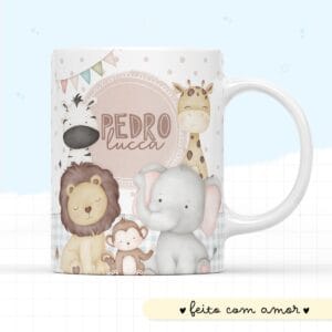 Arte Caneca Animais Cute - Arquivo Digital