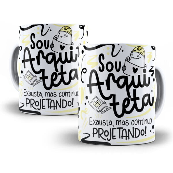 Arte Caneca Arquiteto(a) Flork Frase Profissão Em Png