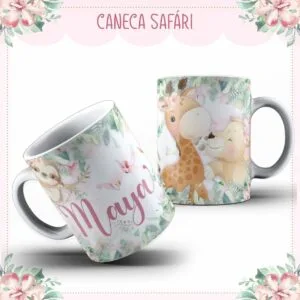 Arte Caneca Baby Safari - Arquivo Digital