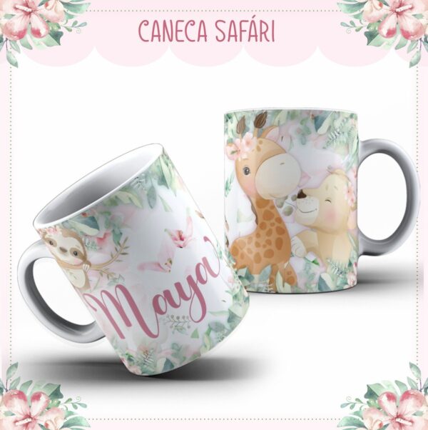Arte Caneca Baby Safari - Arquivo Digital