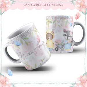 Arte Caneca Bichinhos Fofos - Arquivo Digital
