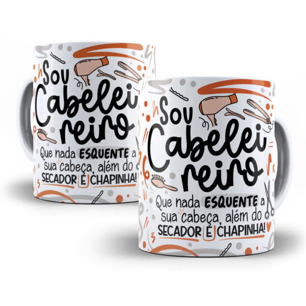 Arte Caneca Cabeleireiro(a) Flork Frase Profissão Em Png
