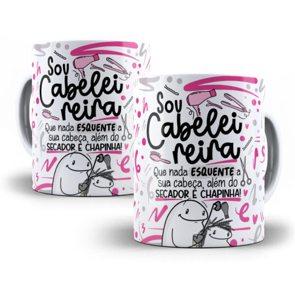 Arte Caneca Cabeleireiro(a) Flork Frase Profissão Em Png