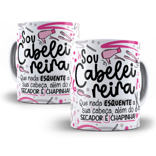 Arte Caneca Cabeleireiro(a) Flork Frase Profissão Em Png