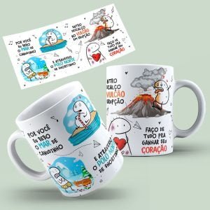Arte Caneca Canudinho Flork Namorados Por Você Eu Bebo O Mar