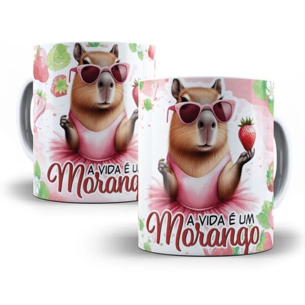 Arte Caneca Capivara A Vida E Um Morango Atolado No Cool 3