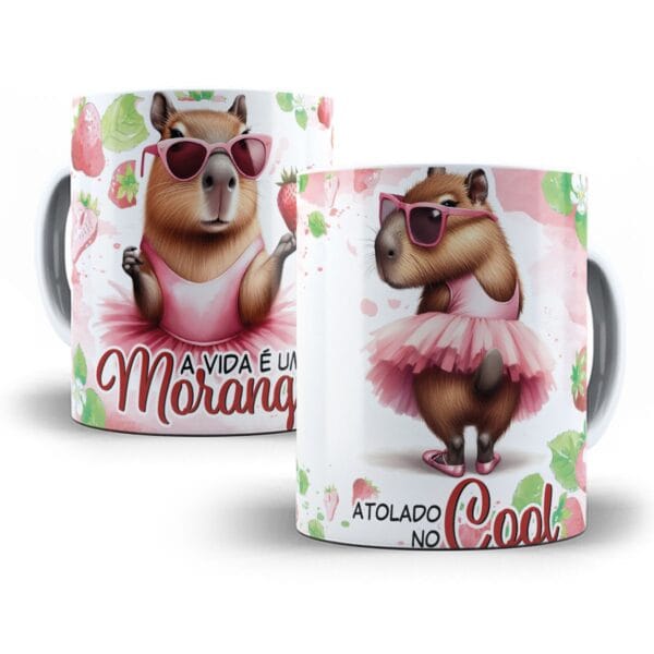 Arte Caneca Capivara A Vida E Um Morango Atolado No Cool 4