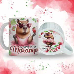 Arte Caneca Capivara A Vida E Um Morango Atolado No Cool 5