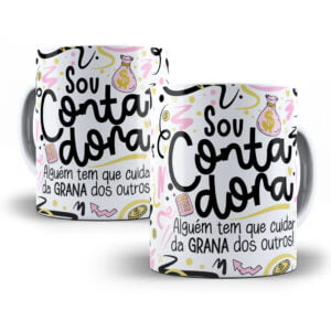 Arte Caneca Contador(a) Flork Frase Profissão Em Png