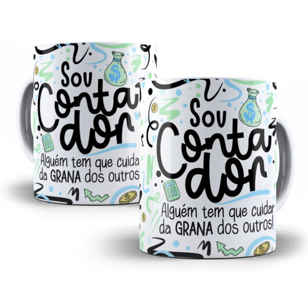 Arte Caneca Contador(a) Flork Frase Profissão Em Png
