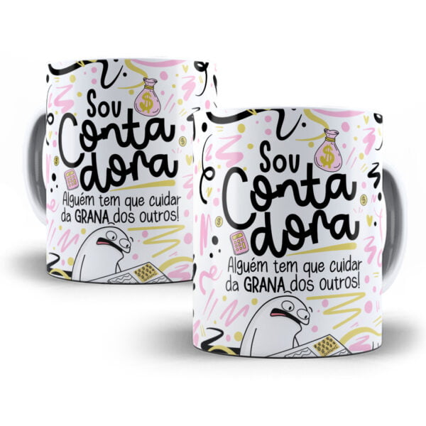 Arte Caneca Contador(a) Flork Frase Profissão Em Png