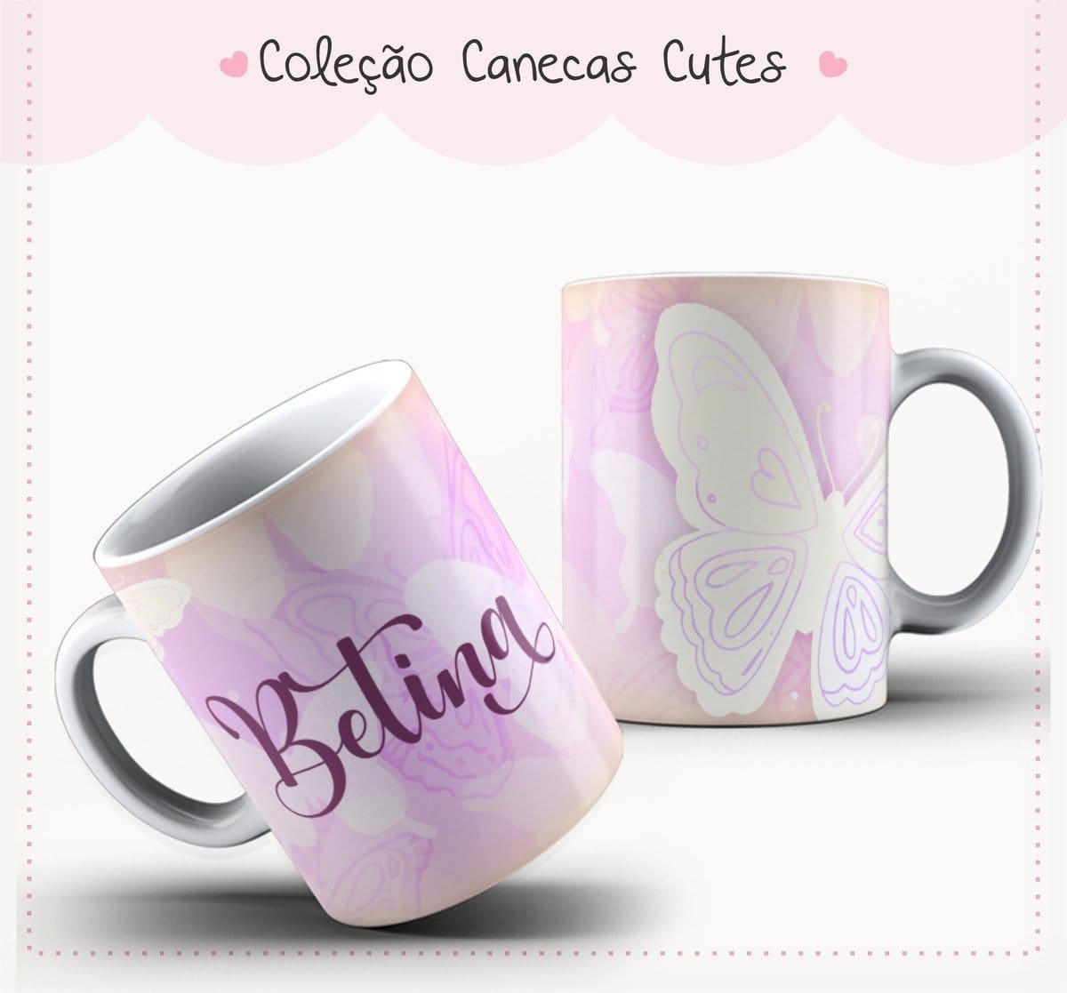 Arte Caneca Cute Borboletas Aquarela 1 Arte Caneca Cute Borboletas Aquarela