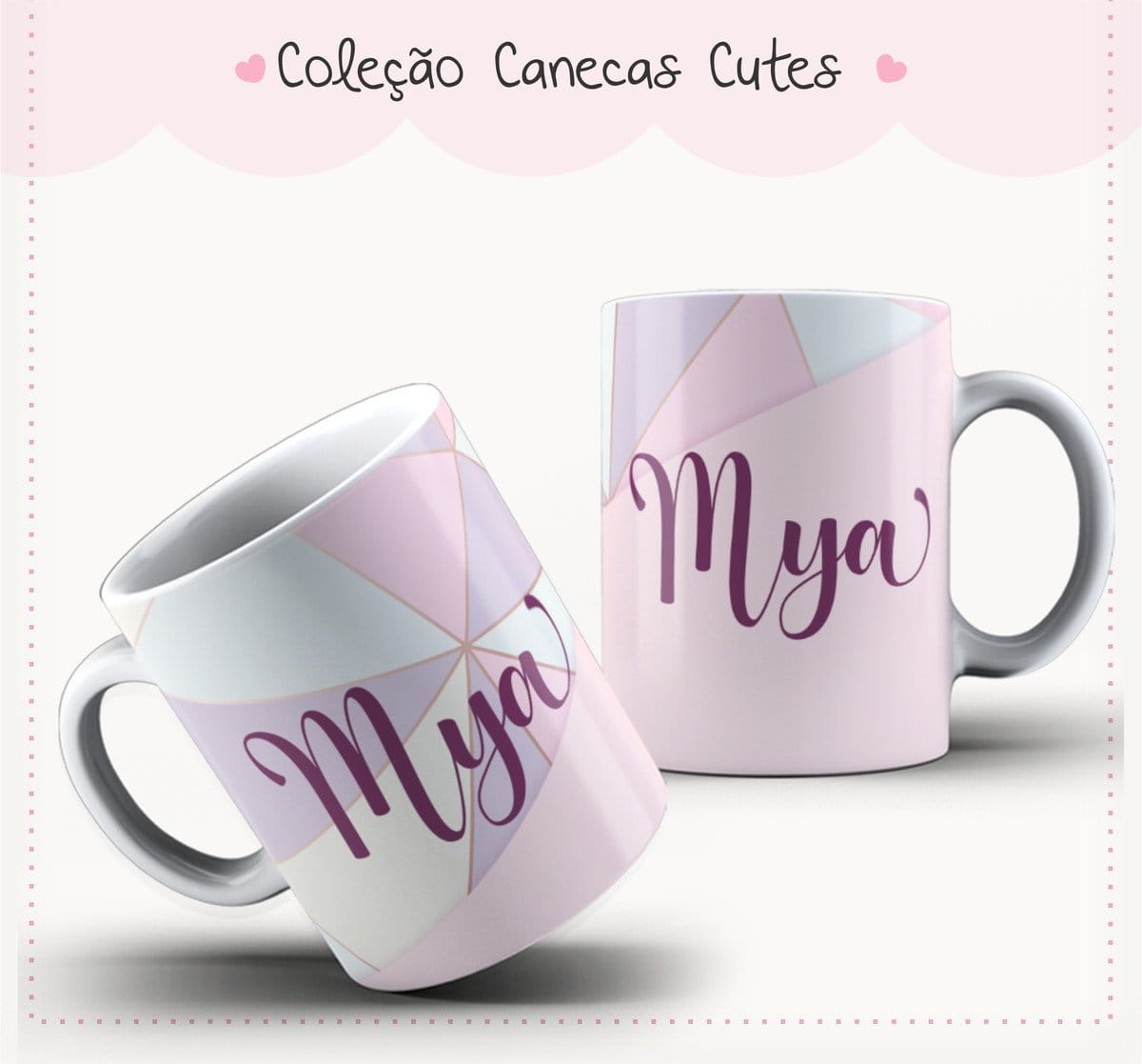 Arte Caneca Cute PNG Geométrico Rosa Lilás 1 Arte Caneca Cute PNG Geométrico Rosa Lilás
