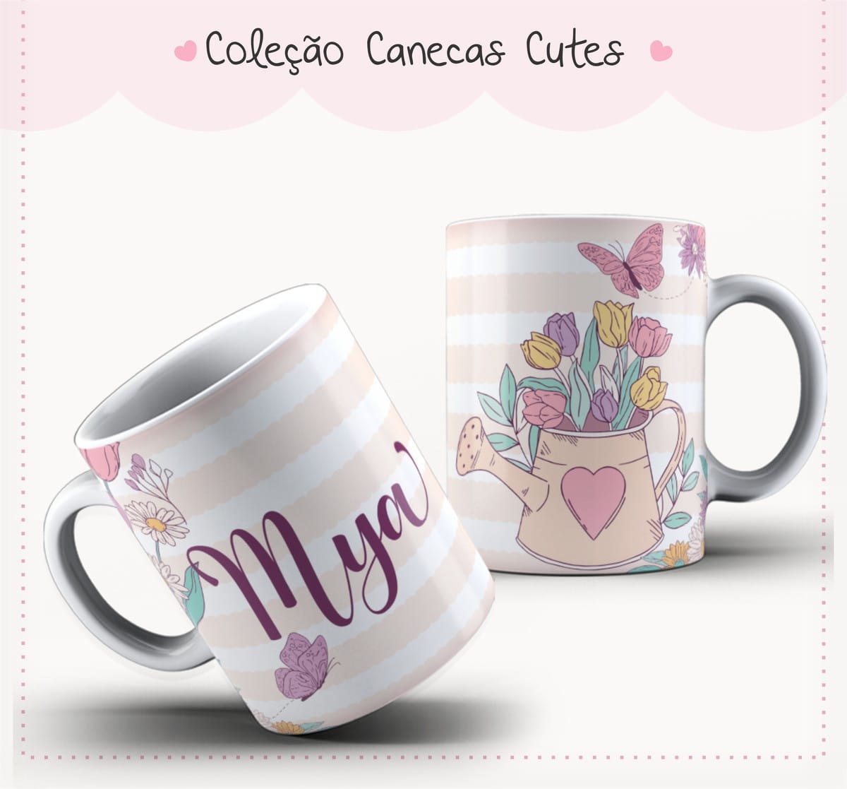 Arte Caneca Cute Regador Floral para Sublimação 1 Arte Caneca Cute Regador Floral para Sublimação