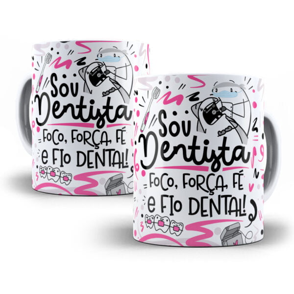 Arte Caneca Dentista Flork Frase Profissão Em Png