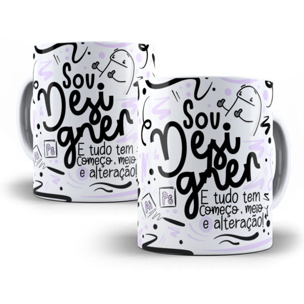 Arte Caneca Designer Flork Frase Profissão Em Png