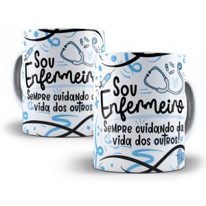 Arte Caneca Enfermeiro(a) Flork Frase Profissão Em Png