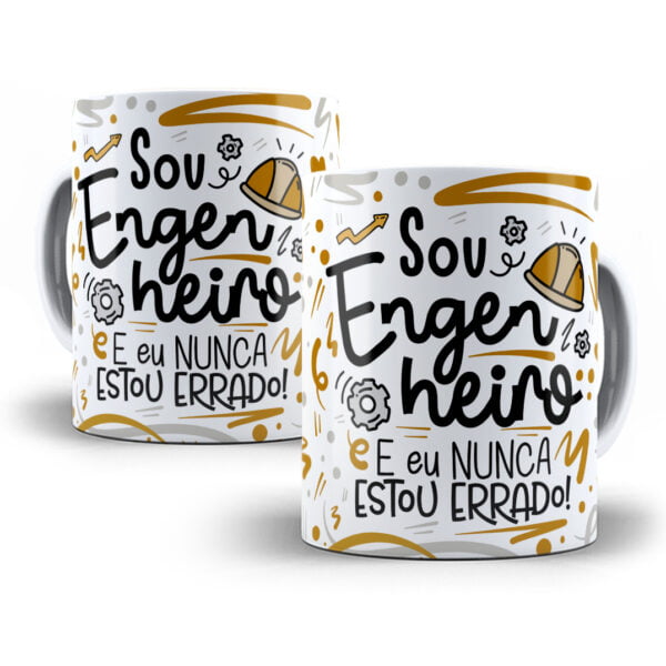 Arte Caneca Engenheiro(a) Flork Frase Profissão Em Png