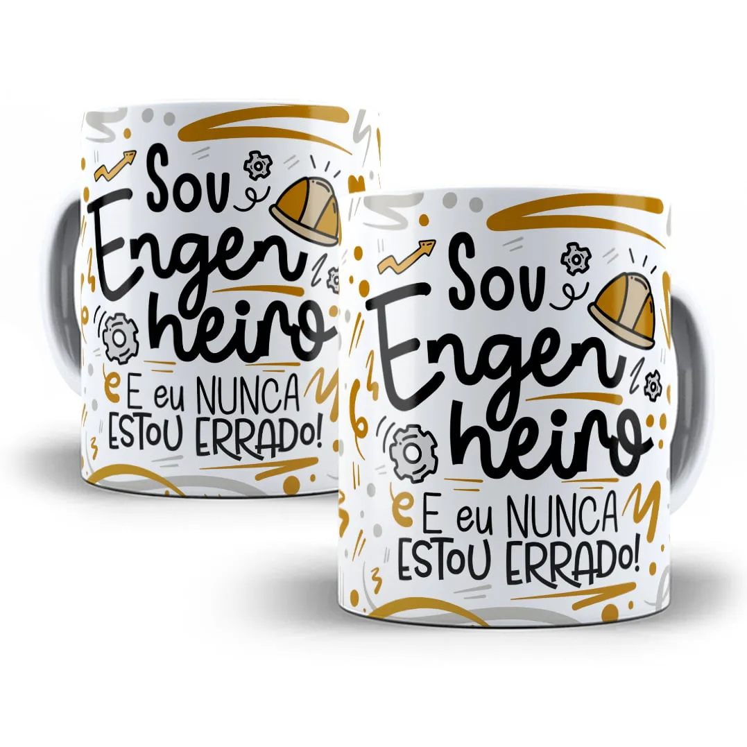 Arte Caneca Engenheiro(a) Flork Frase Profissão Em Png
