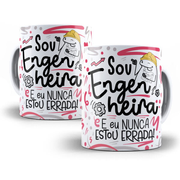 Arte Caneca Engenheiro(a) Flork Frase Profissão Em Png
