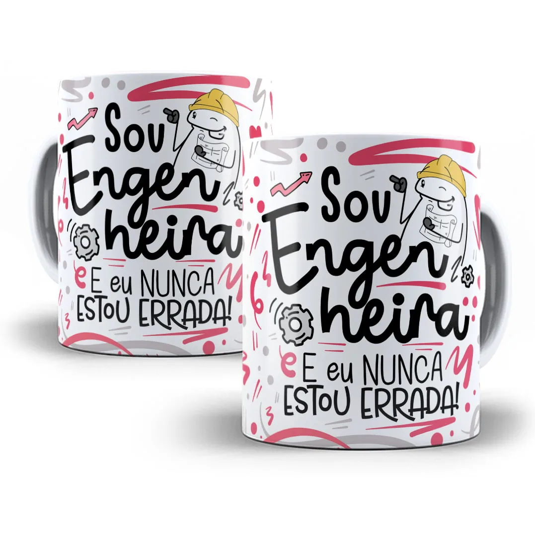 Arte Caneca Engenheiro(a) Flork Frase Profissão Em Png