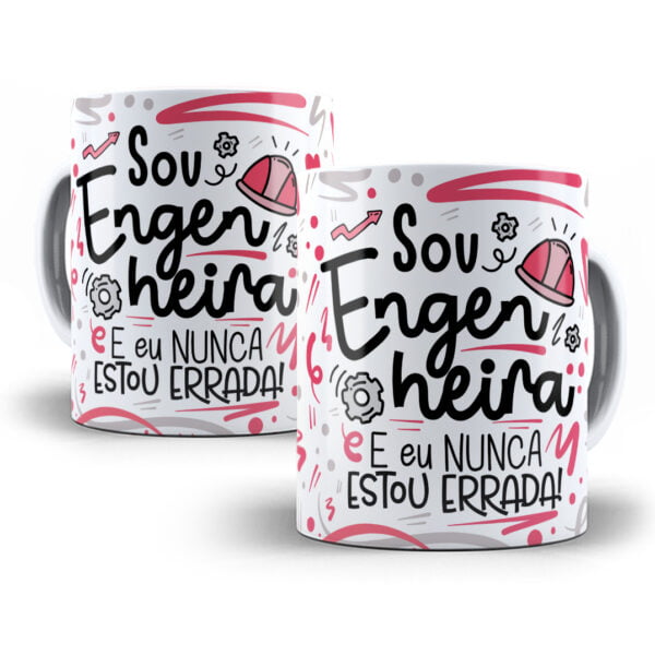 Arte Caneca Engenheiro(a) Flork Frase Profissão Em Png