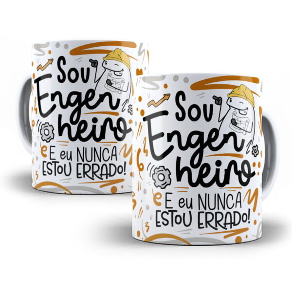 Arte Caneca Engenheiro(a) Flork Frase Profissão Em Png