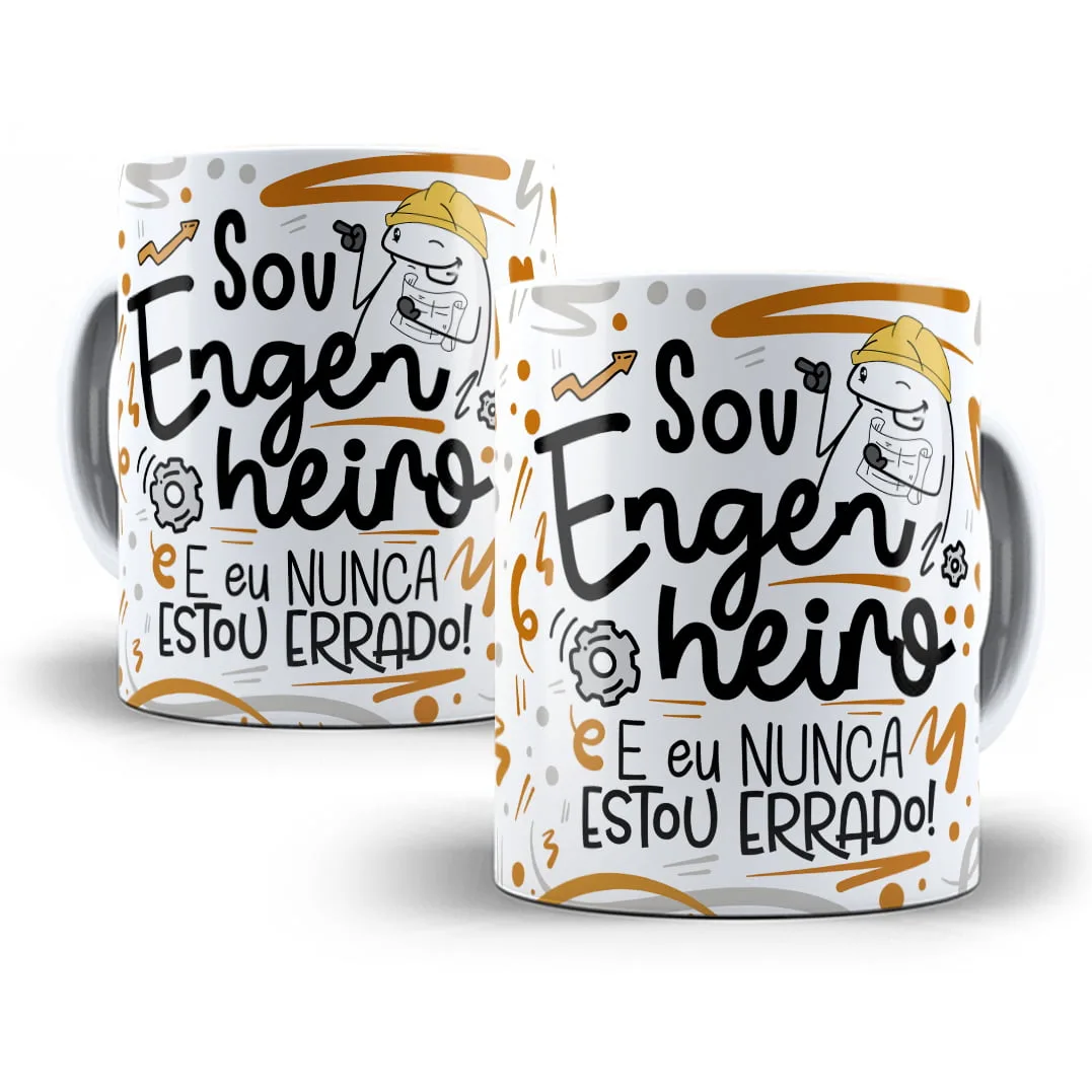Arte Caneca Engenheiro(a) Flork Frase Profissão Em Png