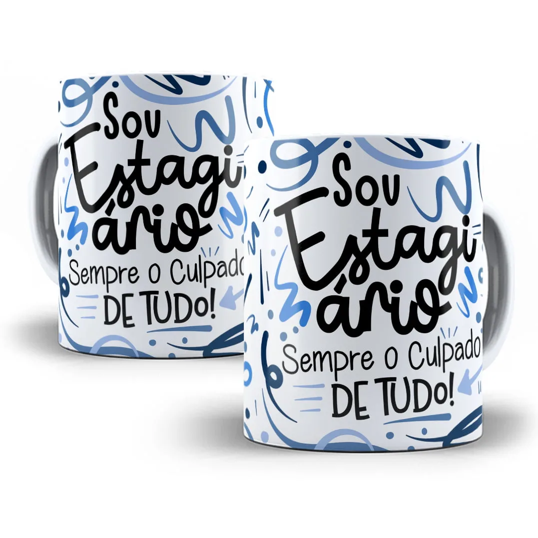 Arte Caneca Estagiário(a) Flork Frase Profissão Em Png
