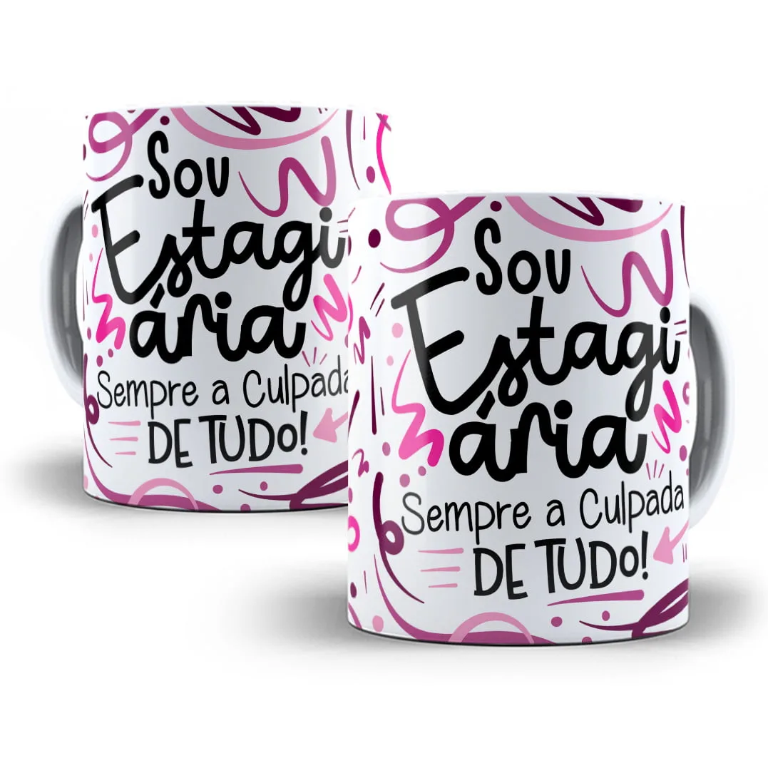 Arte Caneca Estagiário(a) Flork Frase Profissão Em Png