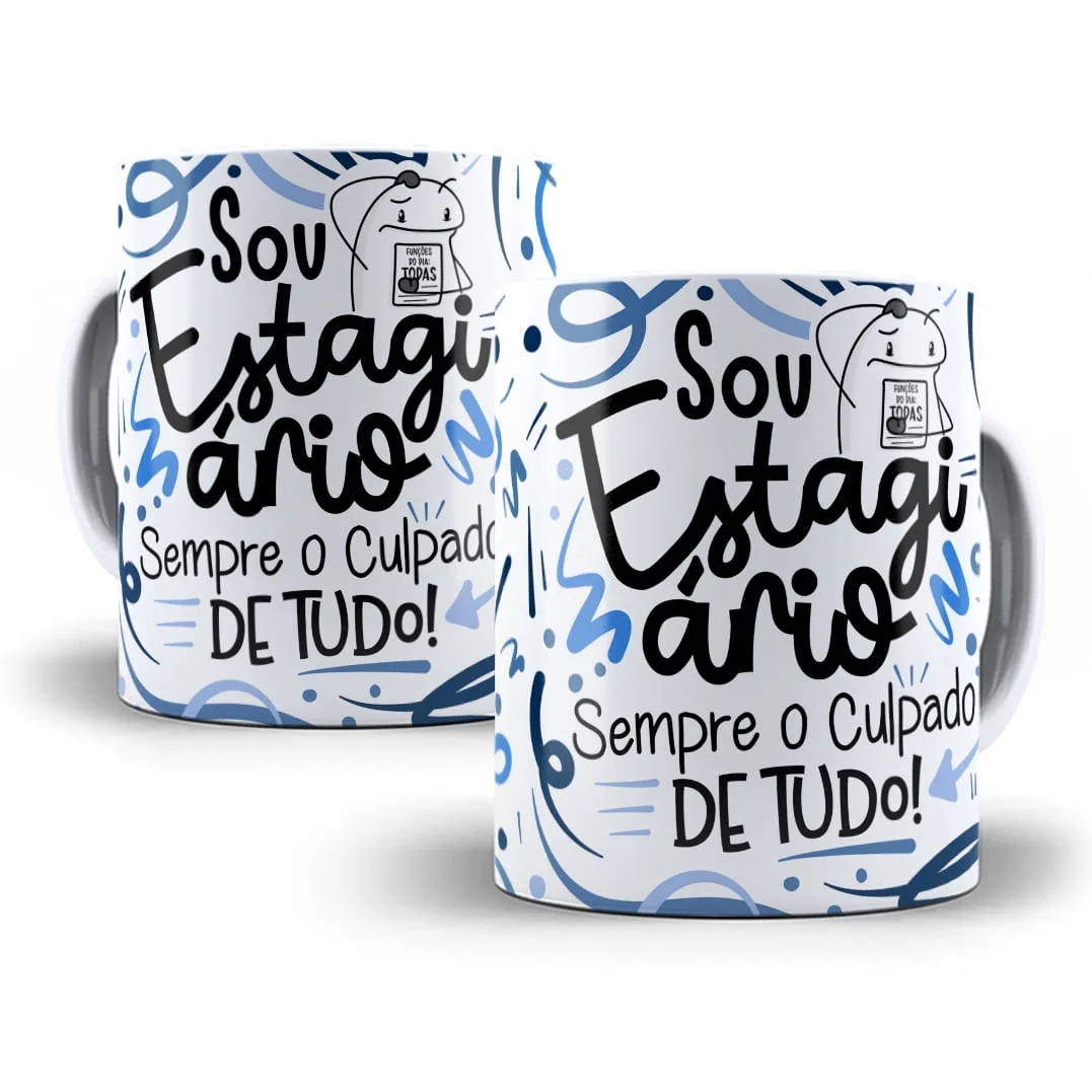 Arte Caneca Estagiário(a) Flork Frase Profissão Em Png