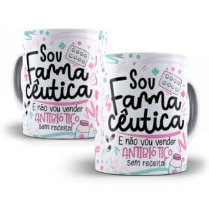 Arte Caneca Farmacêutico(a) Flork Frase Profissão Em Png