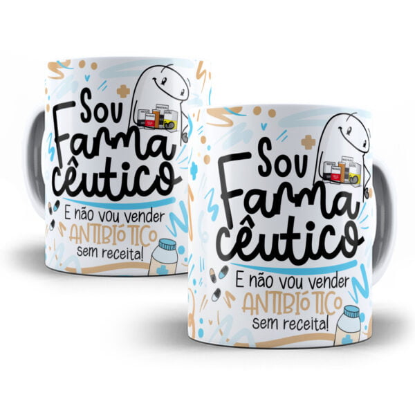 Arte Caneca Farmacêutico(a) Flork Frase Profissão Em Png