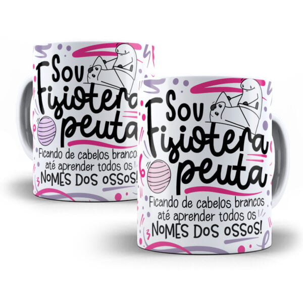 Arte Caneca Fisioterapeuta Flork Frase Profissão Em Png