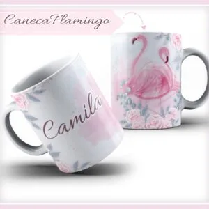 Arte Caneca Flamingo - Arquivo Digital