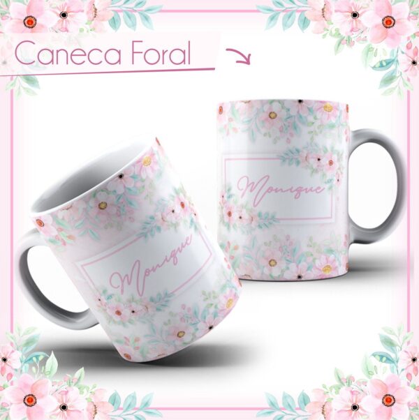 Arte Caneca Floral #1 - Arquivo Digital