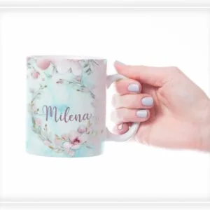 Arte Caneca Floral Borboleta - Arquivo Digital