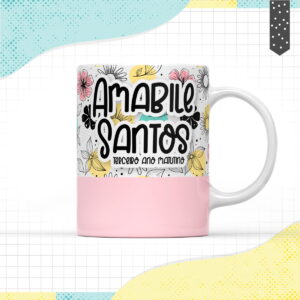 arte caneca floral png editavel para sublimacao