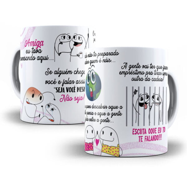 Arte Caneca Flork Amigas Apocalípticas Meme Frase Engraçada