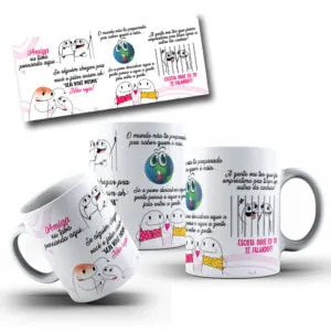 Arte Caneca Flork Amigas Apocalípticas Meme Frase Engraçada