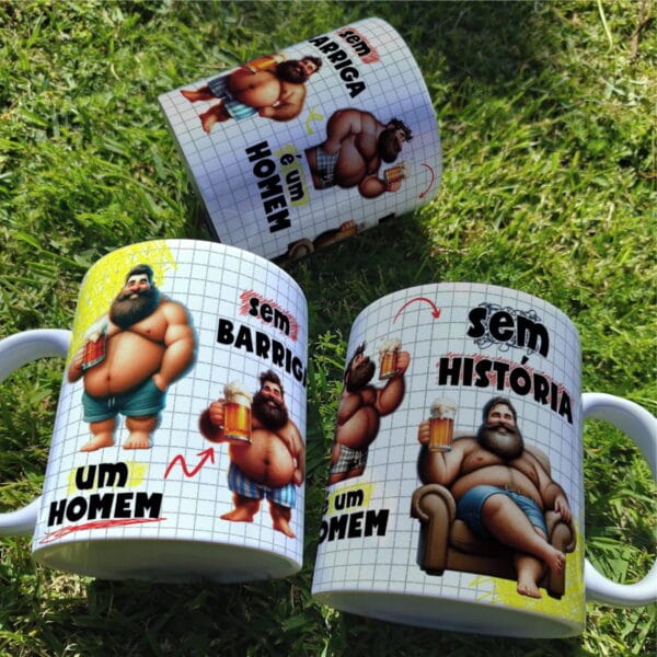 Arte Caneca Homem Engraçada - Arquivo Digital