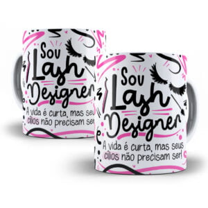 Arte Caneca Lash Designer Flork Frase Profissão Em Png