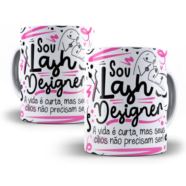 Arte Caneca Lash Designer Flork Frase Profissão Em Png