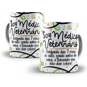 Arte Caneca Médico(a) Veterinário(a) Flork Frase Profissão