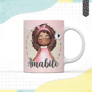Arte Caneca Menina Negra - Arquivo Digital
