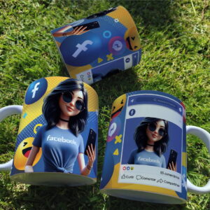 arte caneca meninas facebook png e corel para sublimacao