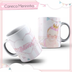 Arte Caneca Menininha Aquarela - Arquivo Digital