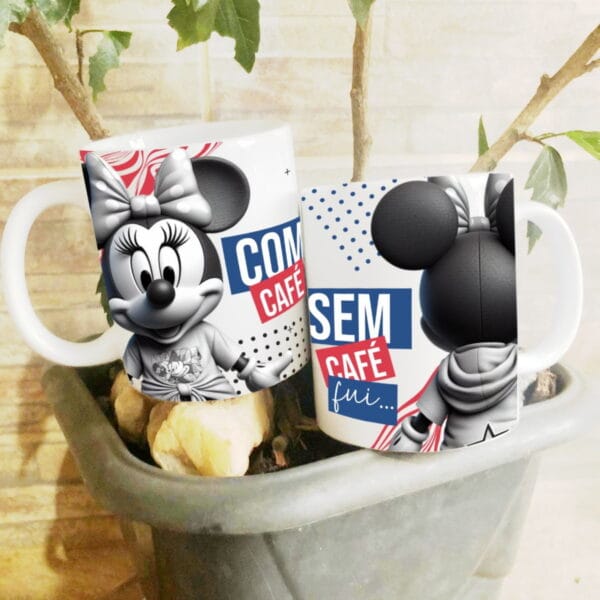 Arte Caneca Minnie Com Cafe Sem Cafe Png 4