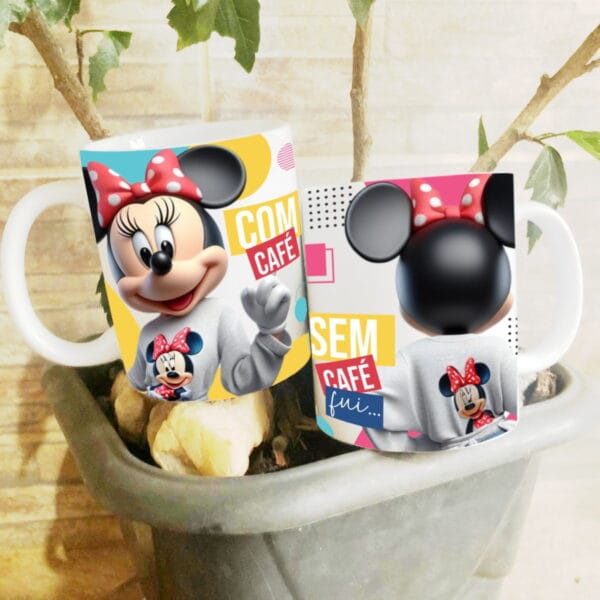 Arte Caneca Minnie Com Cafe Sem Cafe Png